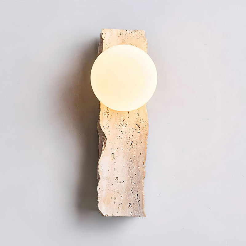 Aureum Modern Minimalist Glass Travertine Wall Lamp - Lamp Copper