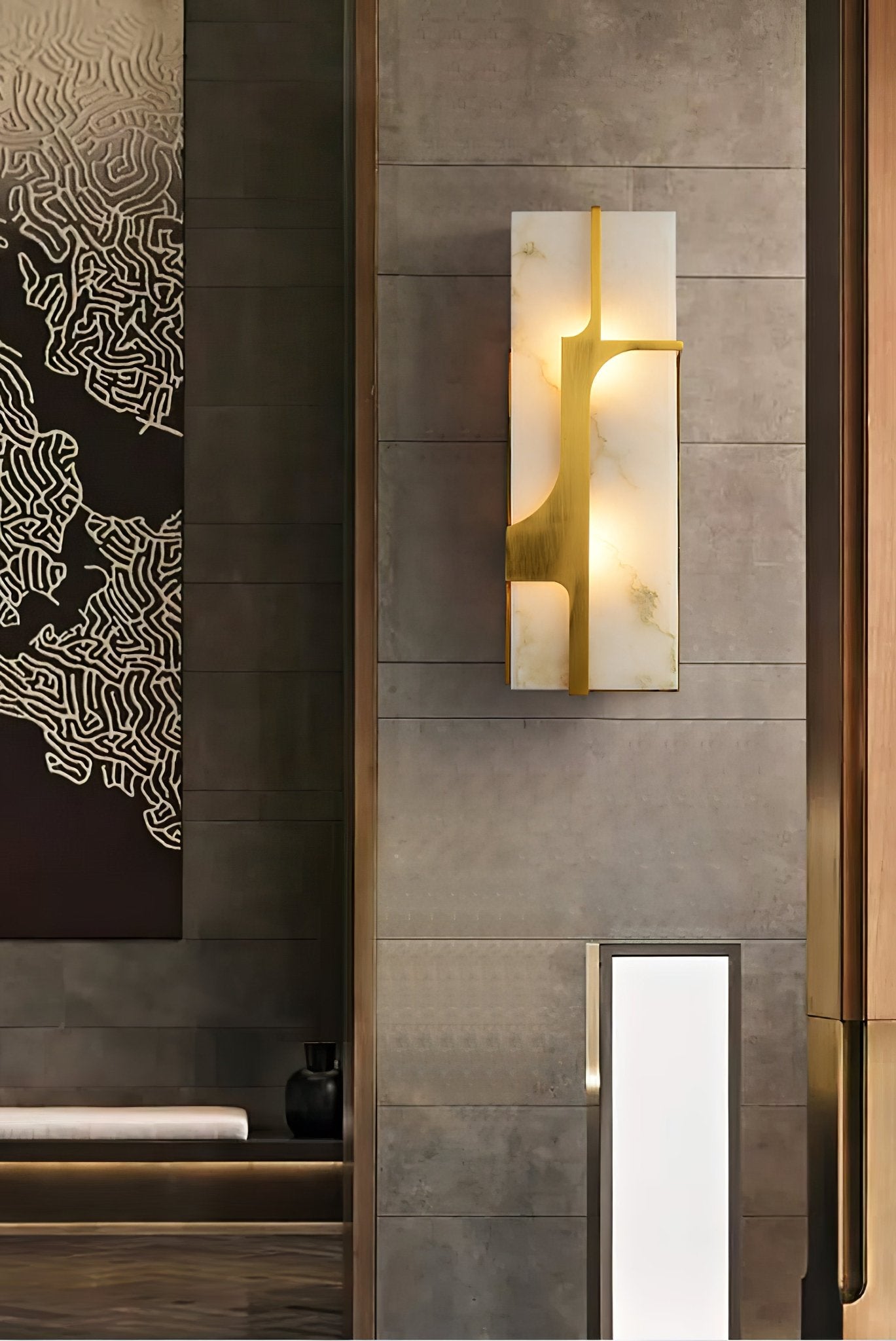 Ocarionis Applique Murale Géométrique en Albâtre - Neutralighting