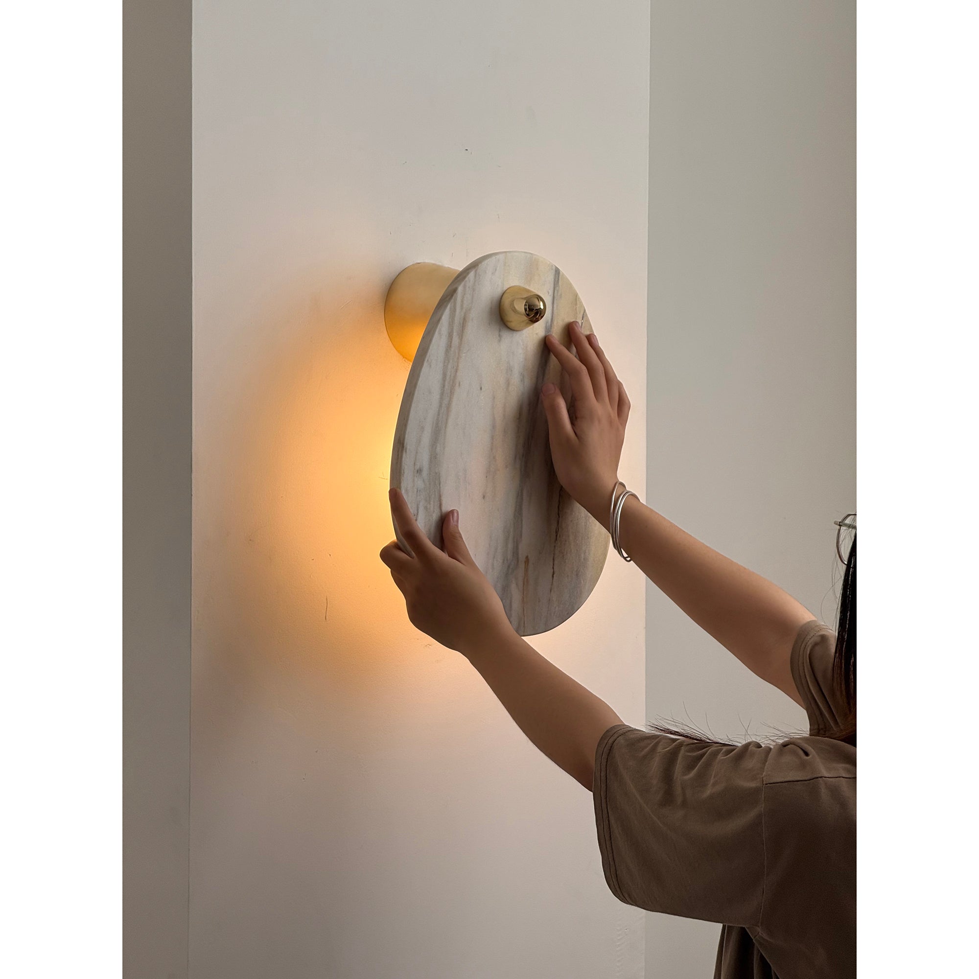 Norduvys Modern Luxurious Metal Marble Wall Lamp - Lamp Copper