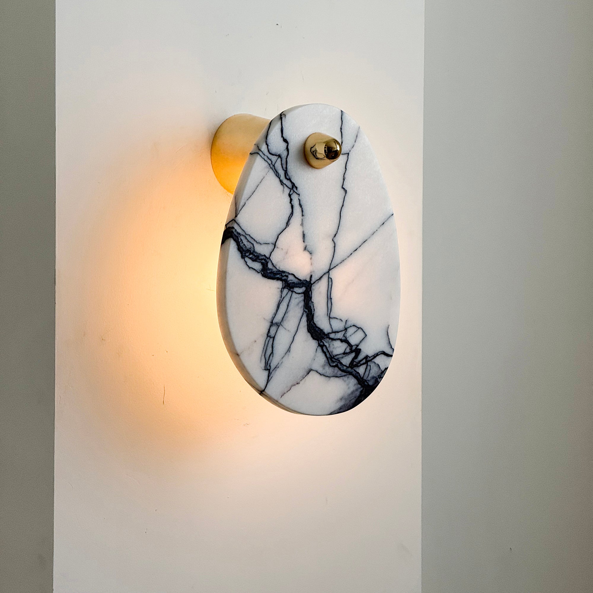 Norduvys Modern Luxurious Metal Marble Wall Lamp - Lamp Copper