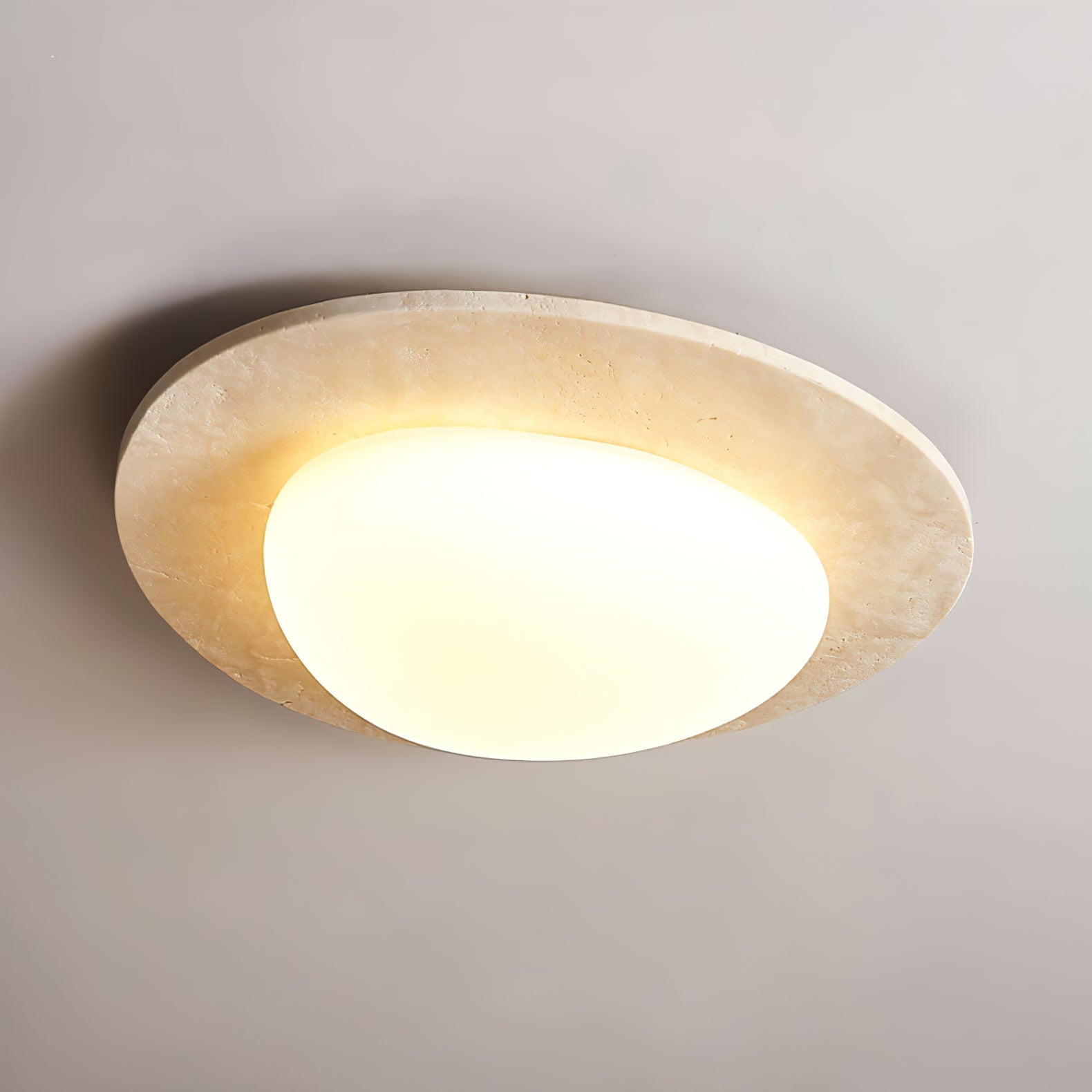 Orlaeisra Plafonnier Circulaire en Travertin - Neutralighting