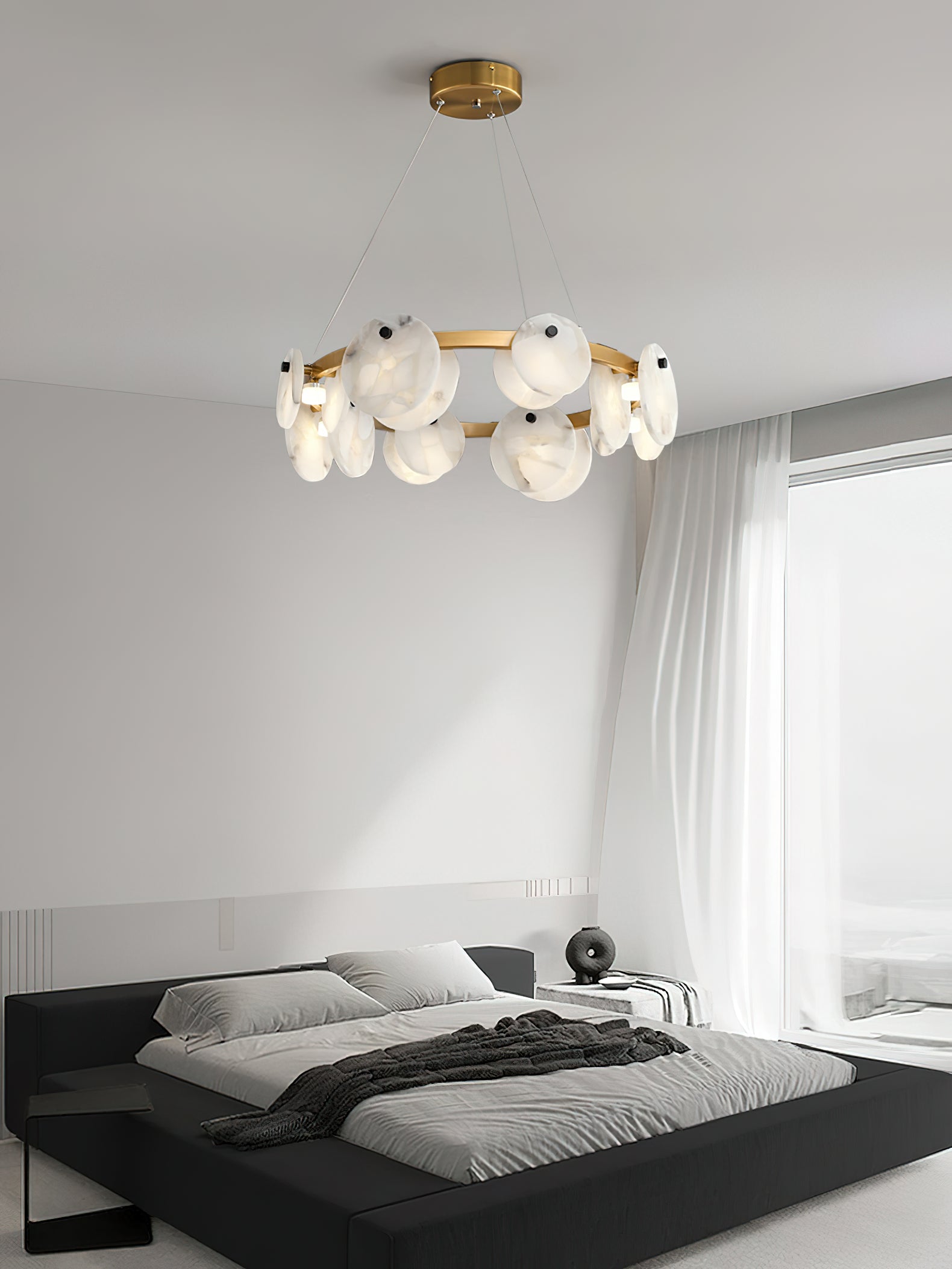Ostruvys Postmodern Luxury Brass Alabaster Chandelier - Lamp Copper