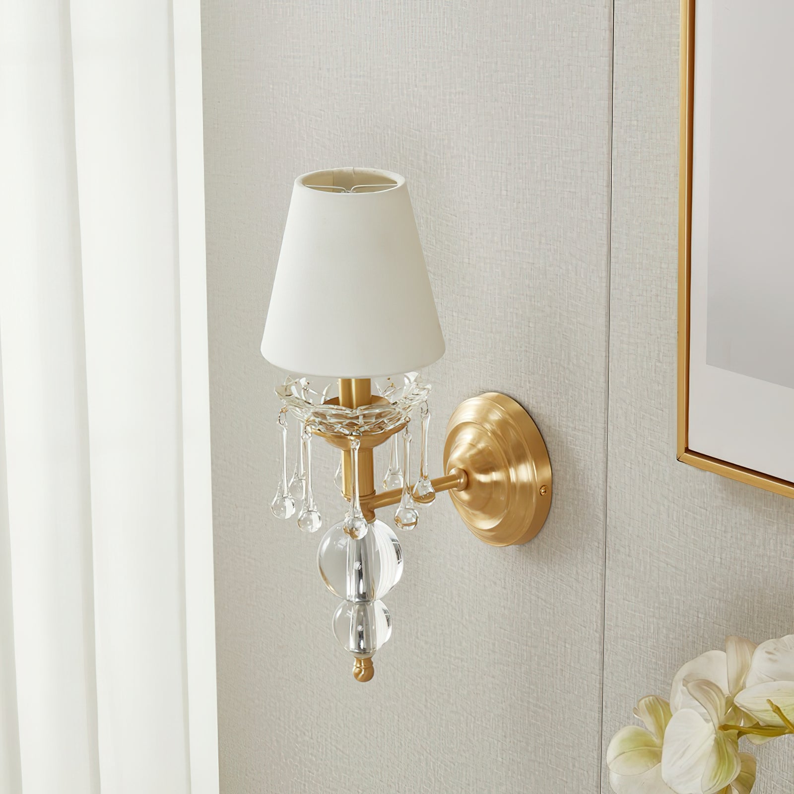Qvistuvyh Postmodern Luxe Tissu Cristal Applique Murale - Neutralighting