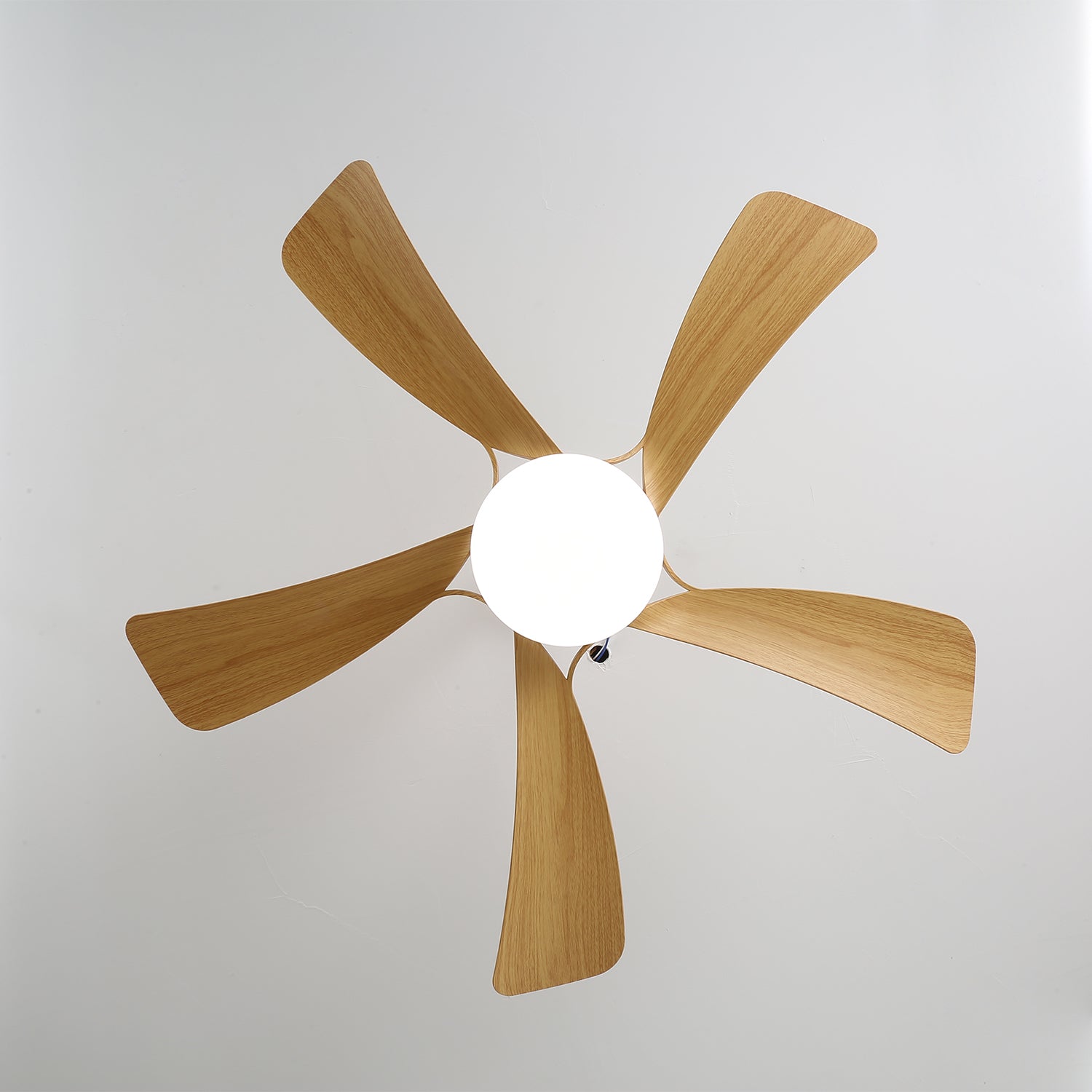 Plafonnier Ventilateur Sylven Moderne en Bois, gros plan de la LED intégrée