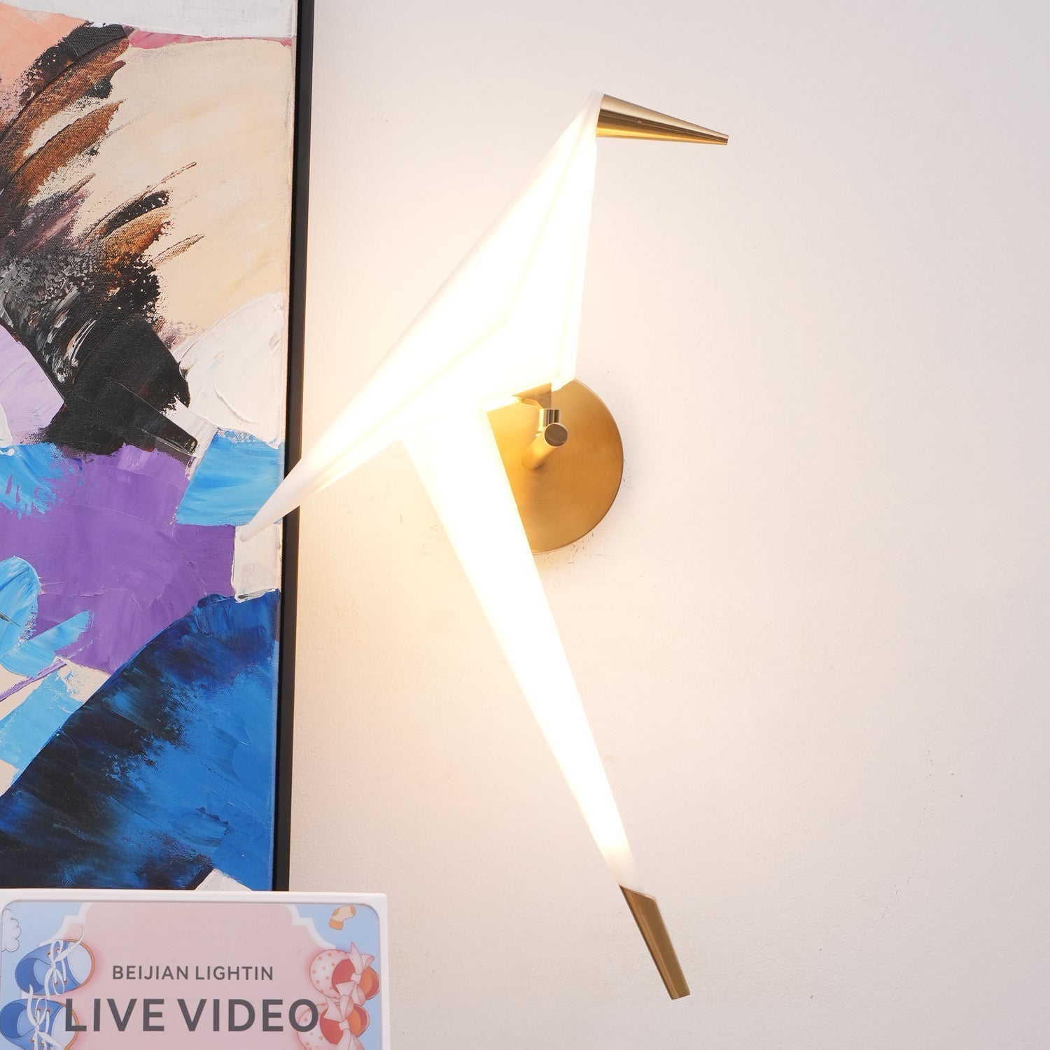 Visileth Nordic Art Crane Plug-In Wall Lamp - Neutralighting