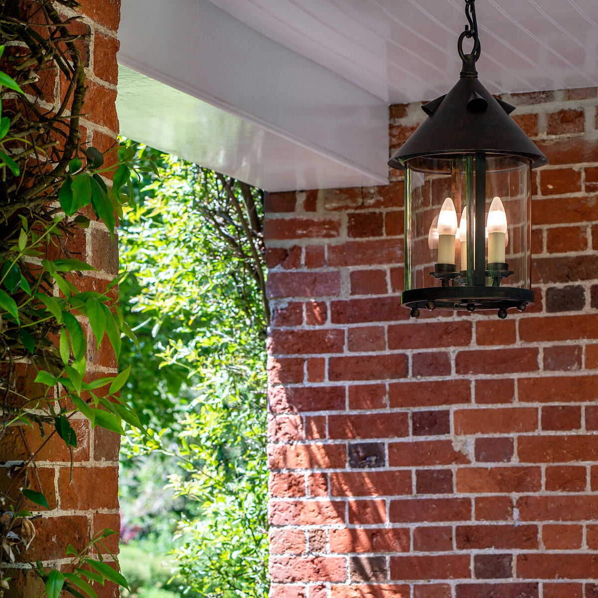 Tinduvyh Vintage Industrial Metal Glass Lantern Pendant Lamp - Lamp Copper