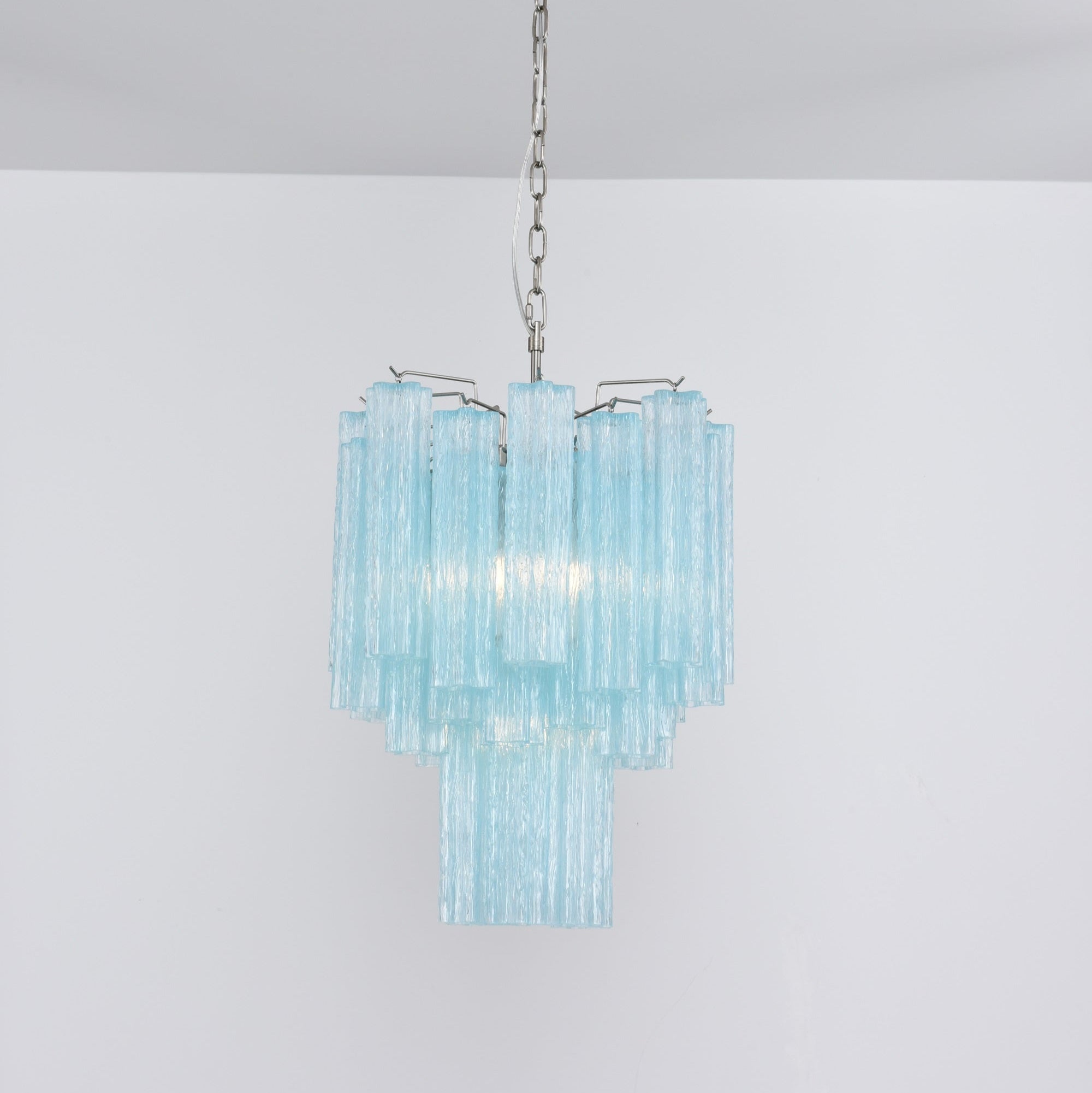 Aurora Chandelier Azzura En Verre De Murano Tubes Style Côtier - Neutralighting