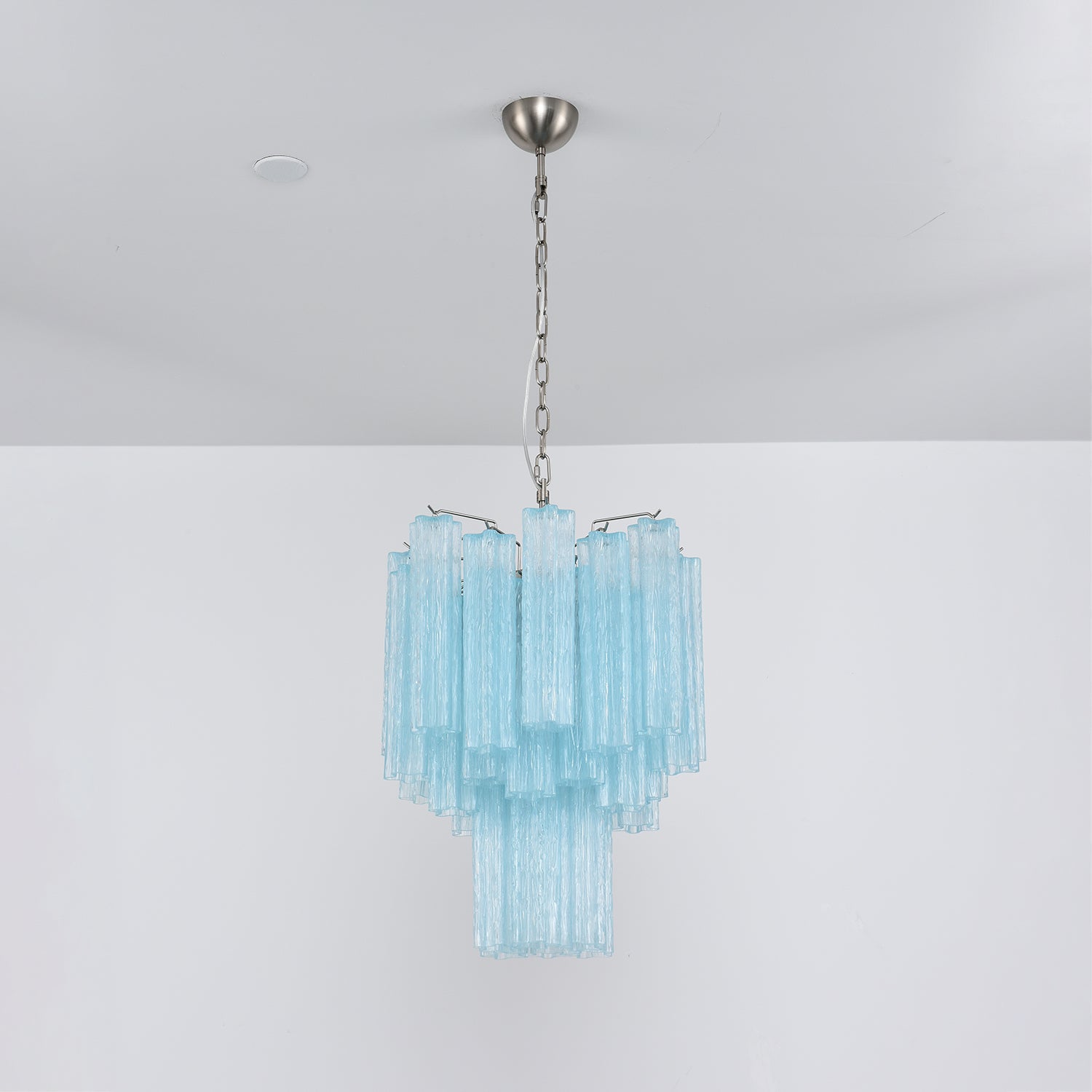 Aurora Chandelier Azzura En Verre De Murano Tubes Style Côtier - Neutralighting
