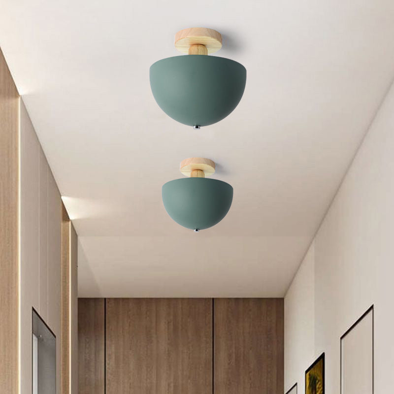 Muto Dôme Moderne LED Plafonnier Blanc/Gris Bois/Métal Salle d'étude - Neutralighting