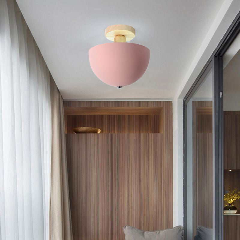 Muto Dôme Moderne LED Plafonnier Blanc/Gris Bois/Métal Salle d'étude - Neutralighting