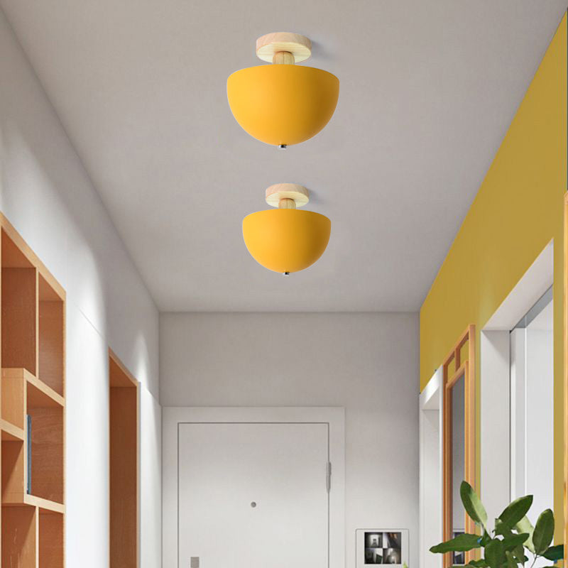 Muto Dôme Moderne LED Plafonnier Blanc/Gris Bois/Métal Salle d'étude - Neutralighting