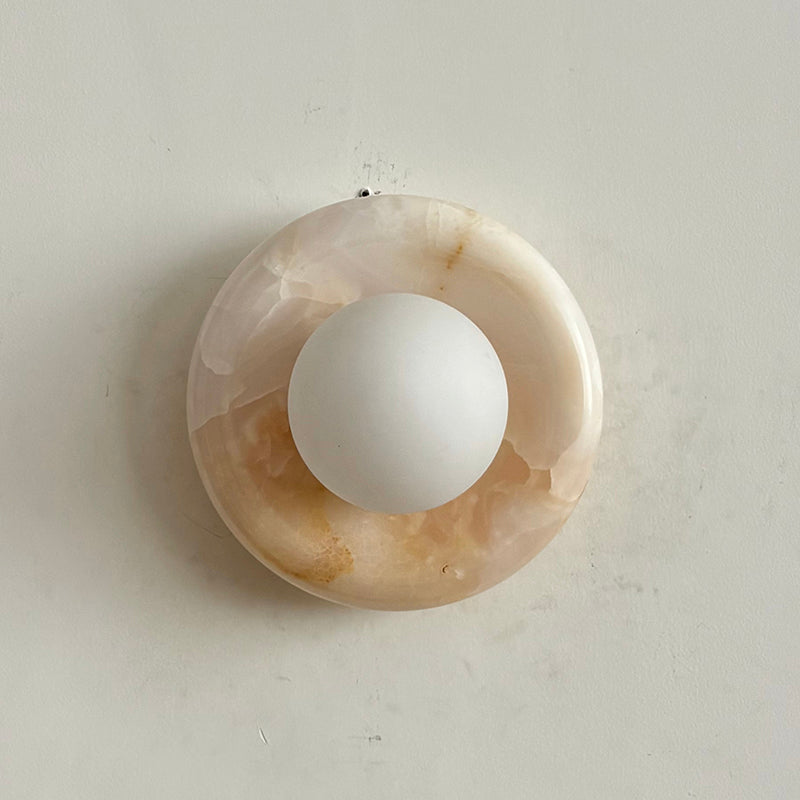 Aursilos Premium Nordic Art White Jade Glass Sconce Wall Lamp - Lamp Copper
