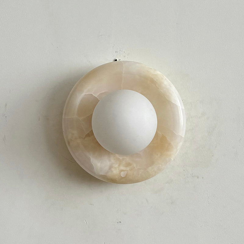 Aursilos Premium Nordic Art White Jade Glass Sconce Wall Lamp - Lamp Copper