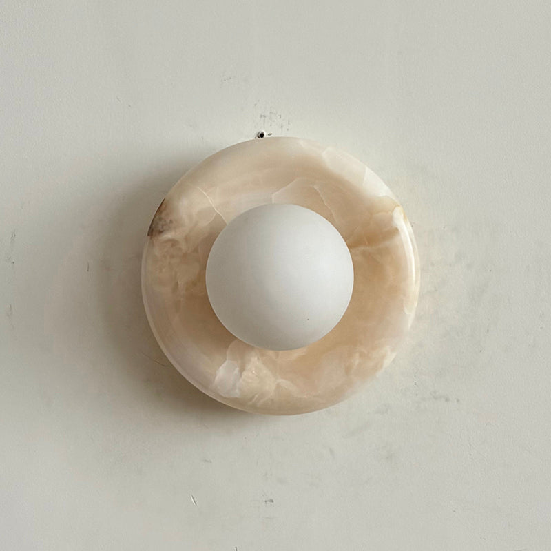 Aursilos Premium Nordic Art White Jade Glass Sconce Wall Lamp - Lamp Copper
