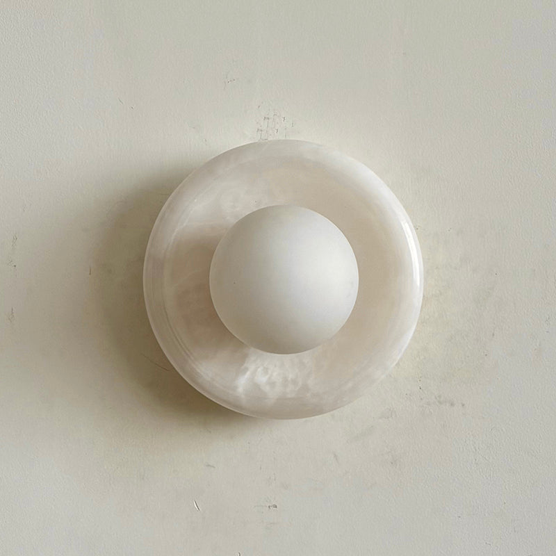 Aursilos Premium Nordic Art White Jade Glass Sconce Wall Lamp - Lamp Copper