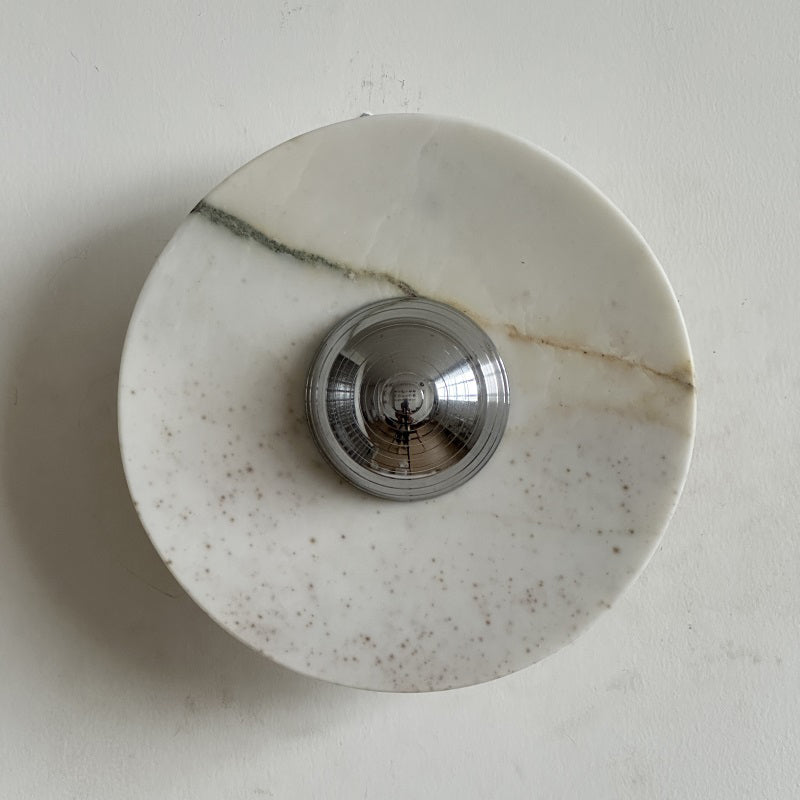 Alter Modern Minimalist Round Marble Metal Sconce Wall Lamp - Lamp Copper