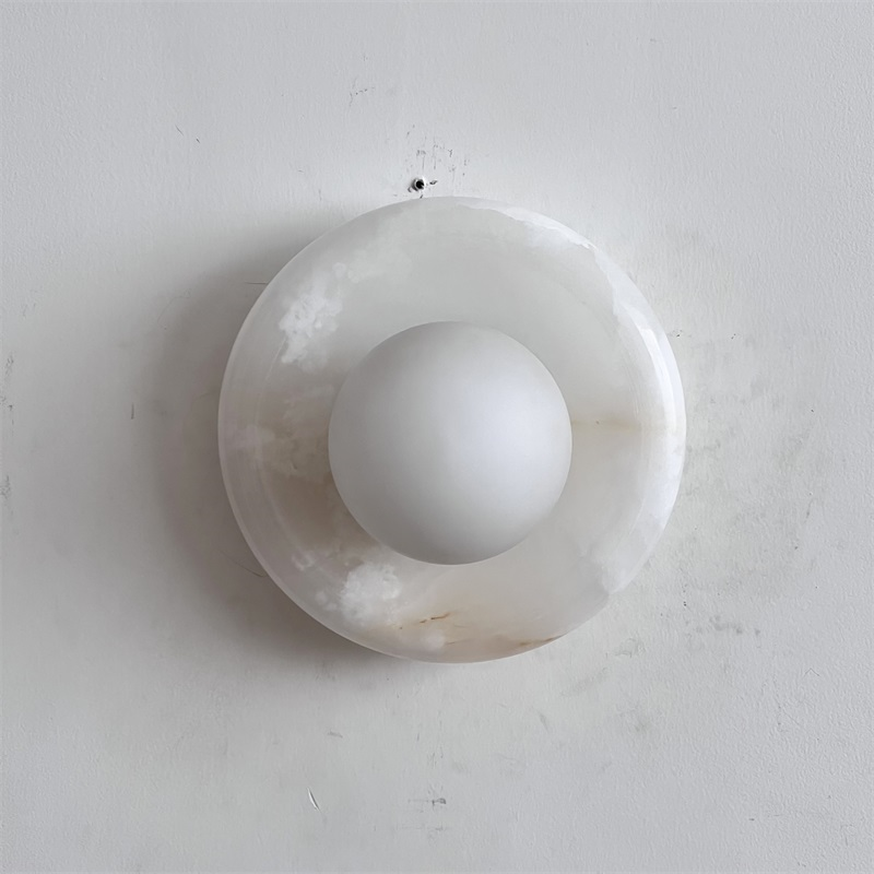 Aursilos Premium Nordic Art White Jade Glass Sconce Wall Lamp - Lamp Copper