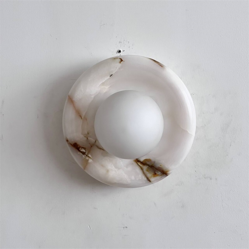 Aursilos Premium Nordic Art White Jade Glass Sconce Wall Lamp - Lamp Copper
