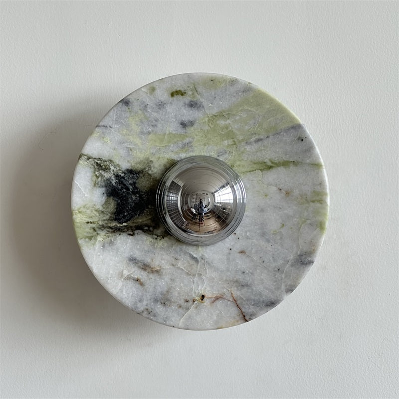 Evvarel Modern Minimalist Green Marble Metal Sconce Wall Lamp - Lamp Copper