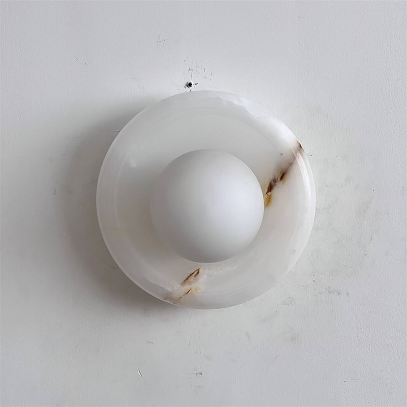 Aursilos Premium Nordic Art White Jade Glass Sconce Wall Lamp - Lamp Copper