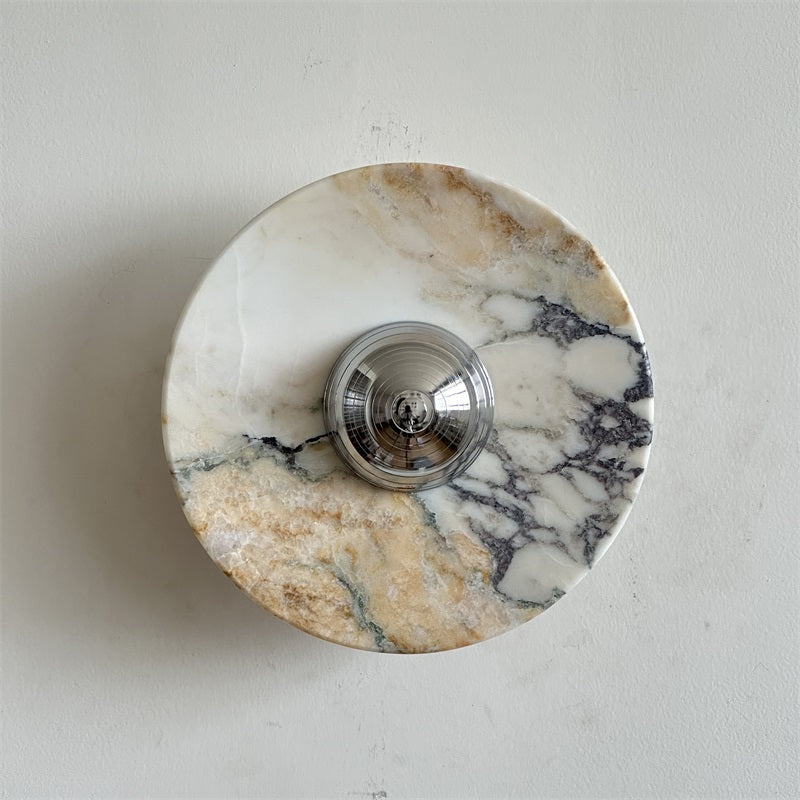 Alba Modern Minimalist Chrome Marble Metal Wall Lamp - Lamp Copper