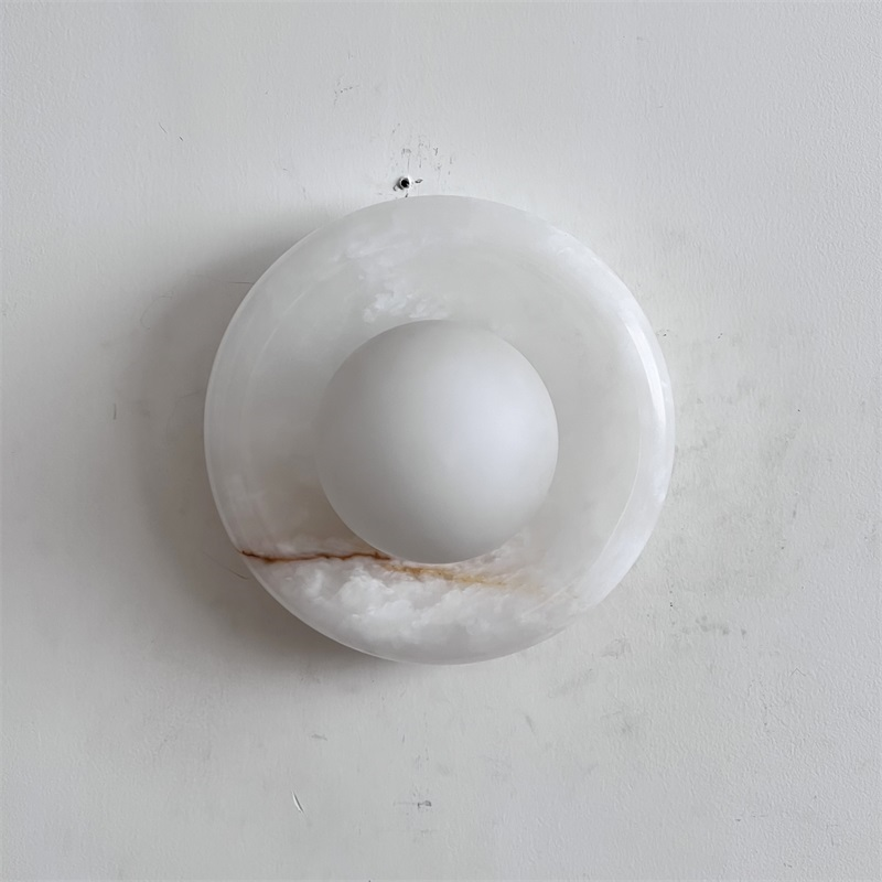 Aursilos Premium Nordic Art White Jade Glass Sconce Wall Lamp - Lamp Copper