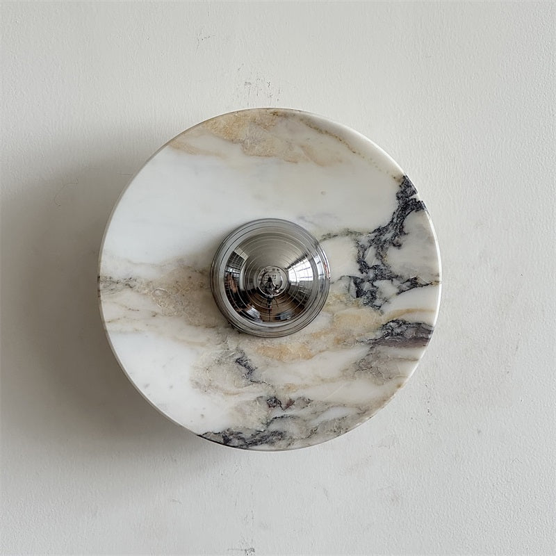 Alba Modern Minimalist Chrome Marble Metal Wall Lamp - Lamp Copper