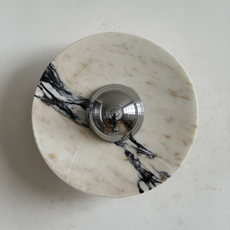 Alter Modern Minimalist Round Marble Metal Sconce Wall Lamp - Lamp Copper