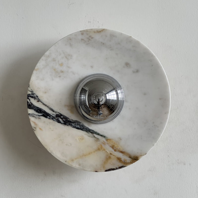 Alter Modern Minimalist Round Marble Metal Sconce Wall Lamp - Lamp Copper