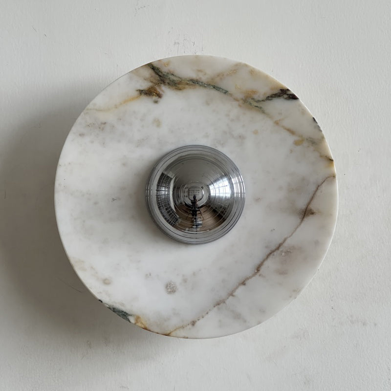 Alter Modern Minimalist Round Marble Metal Sconce Wall Lamp - Lamp Copper