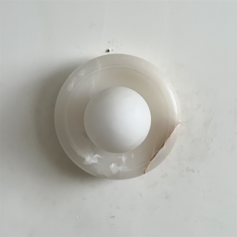 Aursilos Premium Nordic Art White Jade Glass Sconce Wall Lamp - Lamp Copper