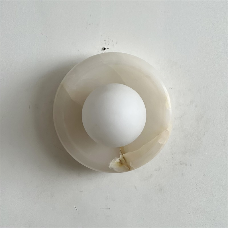 Aursilos Premium Nordic Art White Jade Glass Sconce Wall Lamp - Lamp Copper