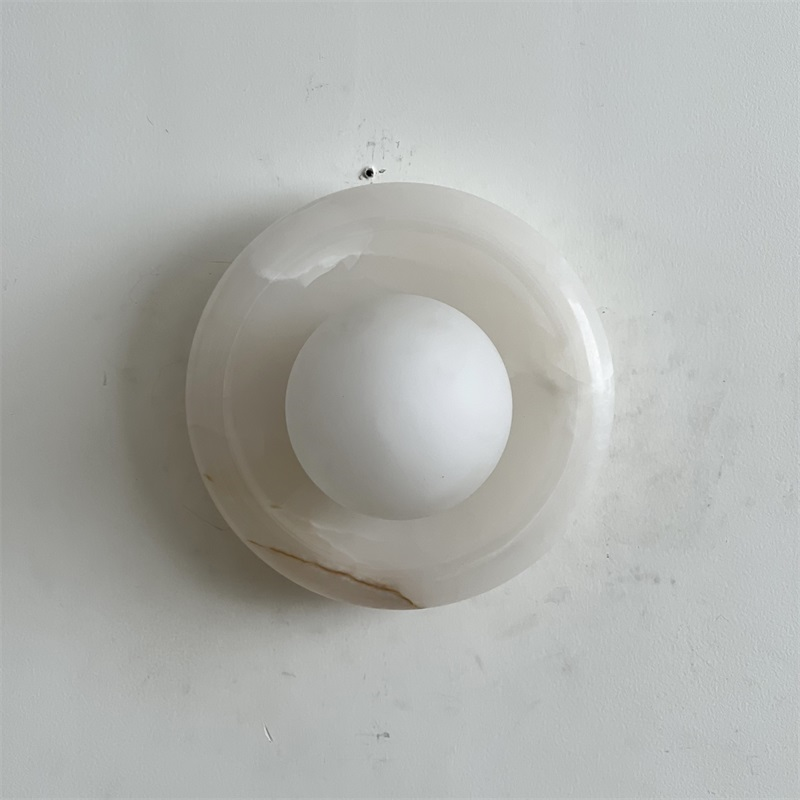Aursilos Premium Nordic Art White Jade Glass Sconce Wall Lamp - Lamp Copper