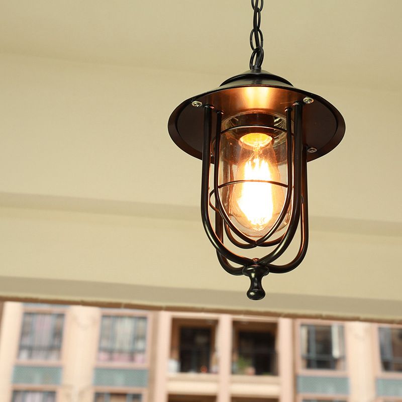 Silva Suspension Extérieure Lanterne Vintage, Métal/Verre, Noir/Bronze, Jardin