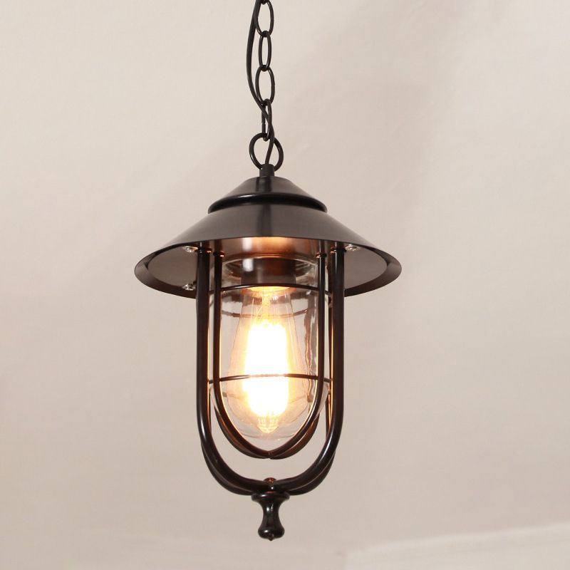 Silva Suspension Extérieure Lanterne Vintage, Métal/Verre, Noir/Bronze, Jardin