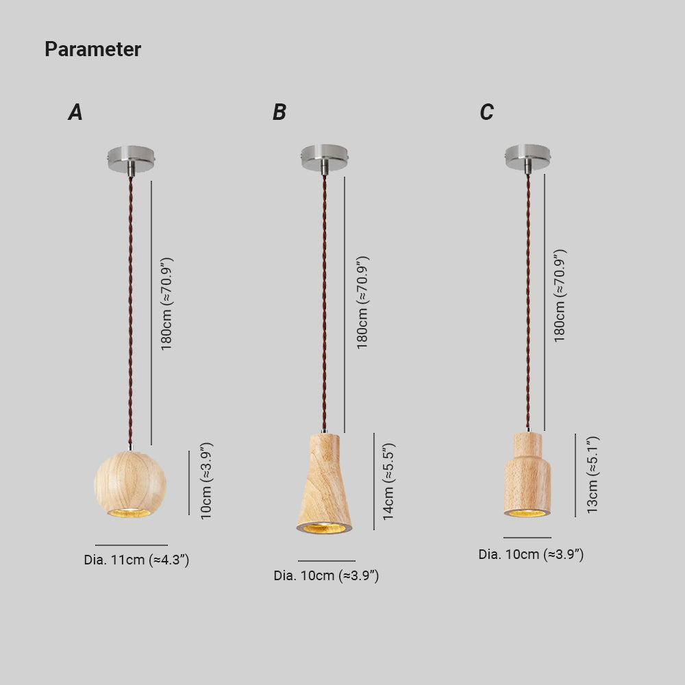 Muto Cottage Installer LED Suspension Bois Cuisine/Chambre à coucher - Neutralighting