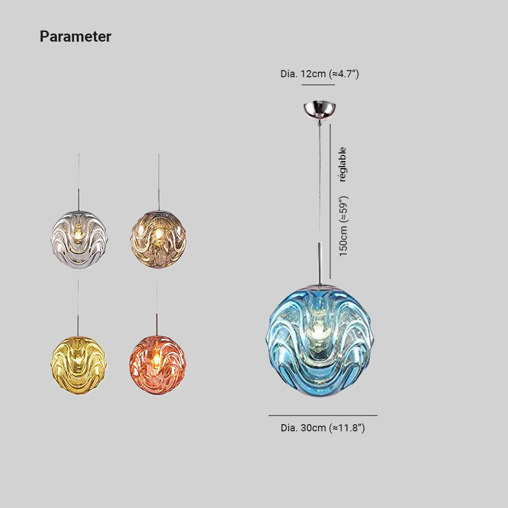 Valentina Moderne Sphère Suspension Verre Or/Noir Salle à manger - Neutralighting