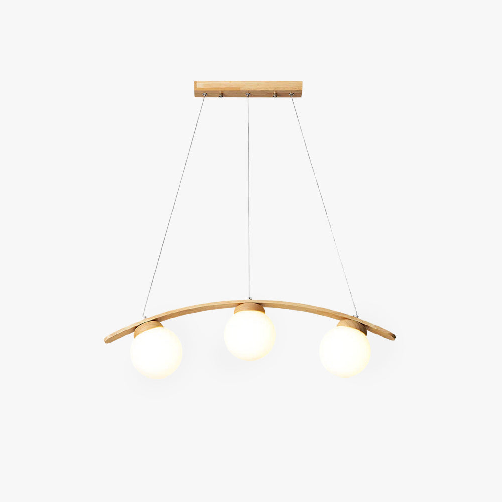 Valentina LED Suspension Bois Verre Blanc Salon/Chambre À Coucher - Neutralighting