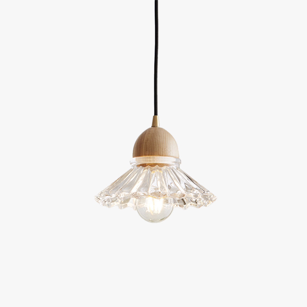 Valentina Rétro LED Suspension Bois Verre Salon/Chambre À Coucher - Neutralighting