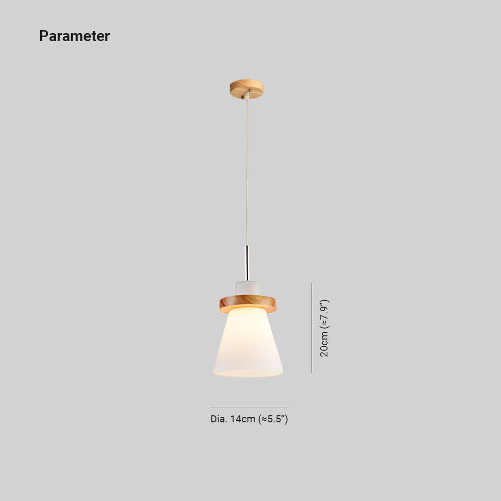Valentina Minimalisme LED Suspension Bois Verre Chambre À Coucher/Salle À Manger - Neutralighting