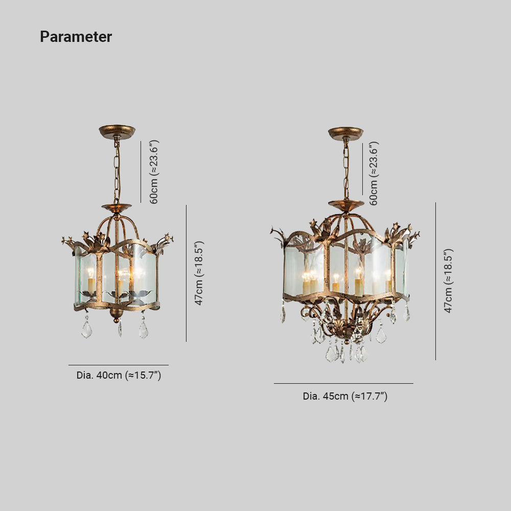 Silva Vintage Forme De Cage Suspension Métal/Verre Salle À Manger - Neutralighting