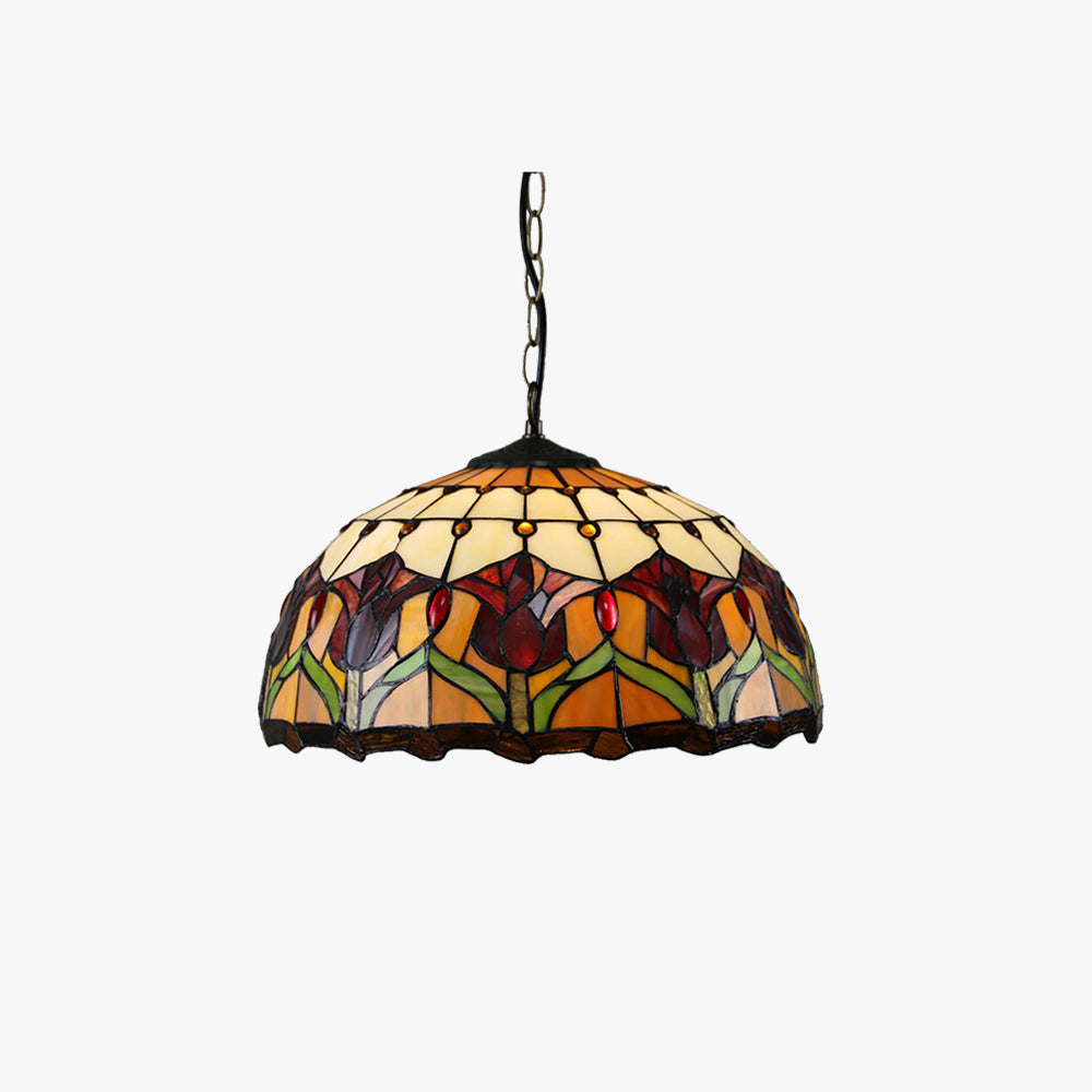 Tiffany Rétro Rond Colorée Suspension Verre Chambre À Coucher/Bar - Neutralighting