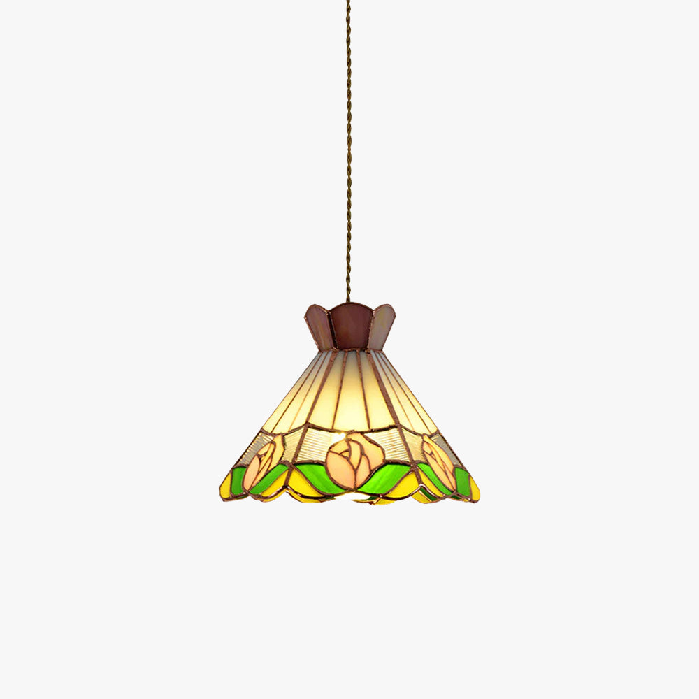 Tiffany Design LED Fleur De Cône Suspension Blanc Bar/Chambre À Coucher - Neutralighting