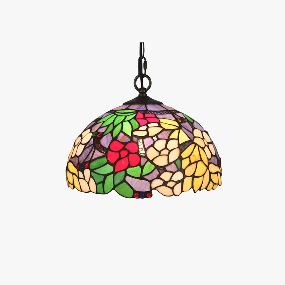 Tiffany Rétro LED Suspension Fleurs Verre Salle À Manger - Neutralighting