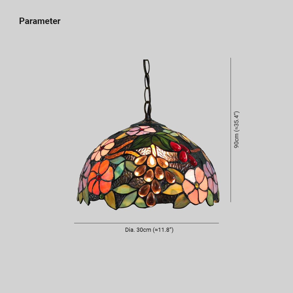 Tiffany Rétro LED Suspension Fleurs Verre Salle À Manger - Neutralighting