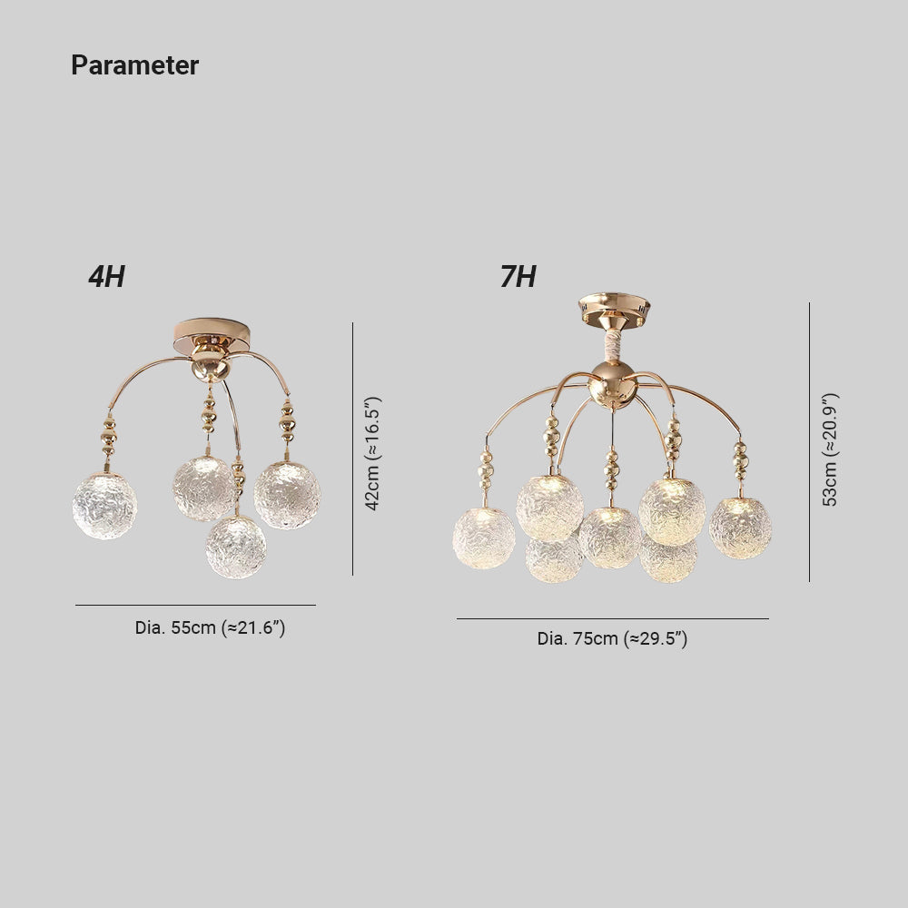 Valentina Nordique Minimaliste LED Lustre Métal Verre Chambre À Coucher