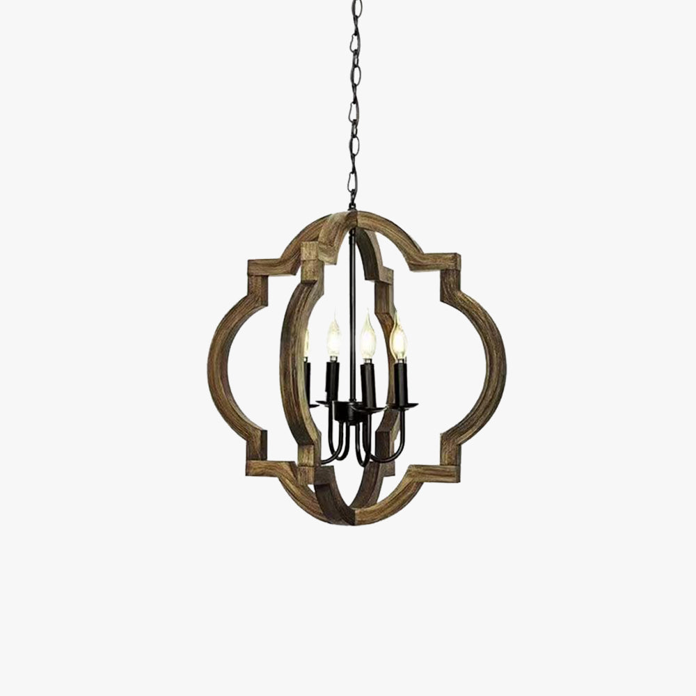 Silva Vintage LED Lustre Métal/Bois Salon/Chambre À Coucher