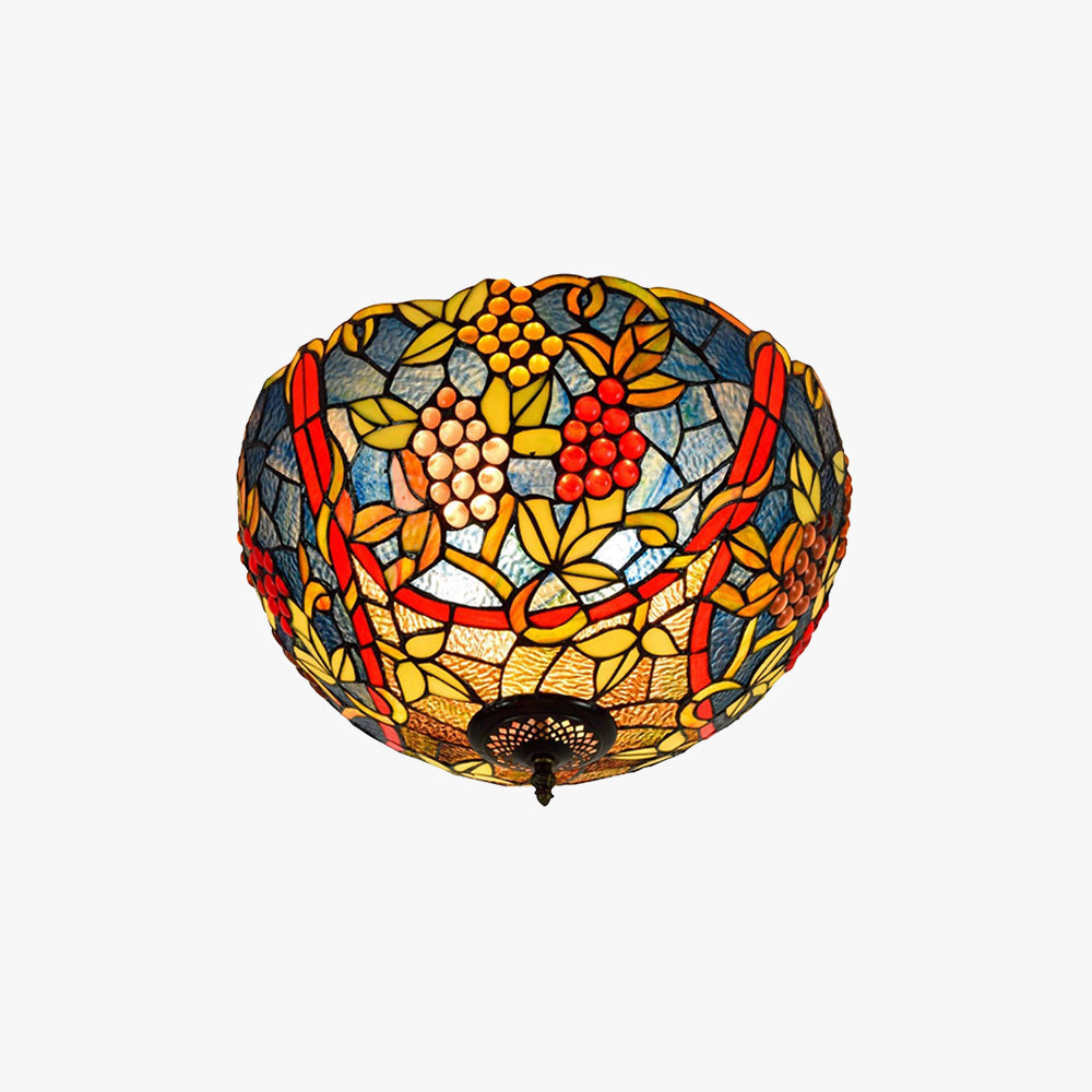 Tiffany Vintage LED Plafonnier Métal/Verre Chambre À Coucher