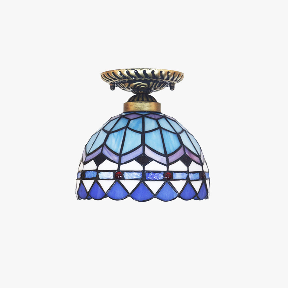 Tiffany Vintage LED Plafonnier Métal/Verre Chambre À Coucher