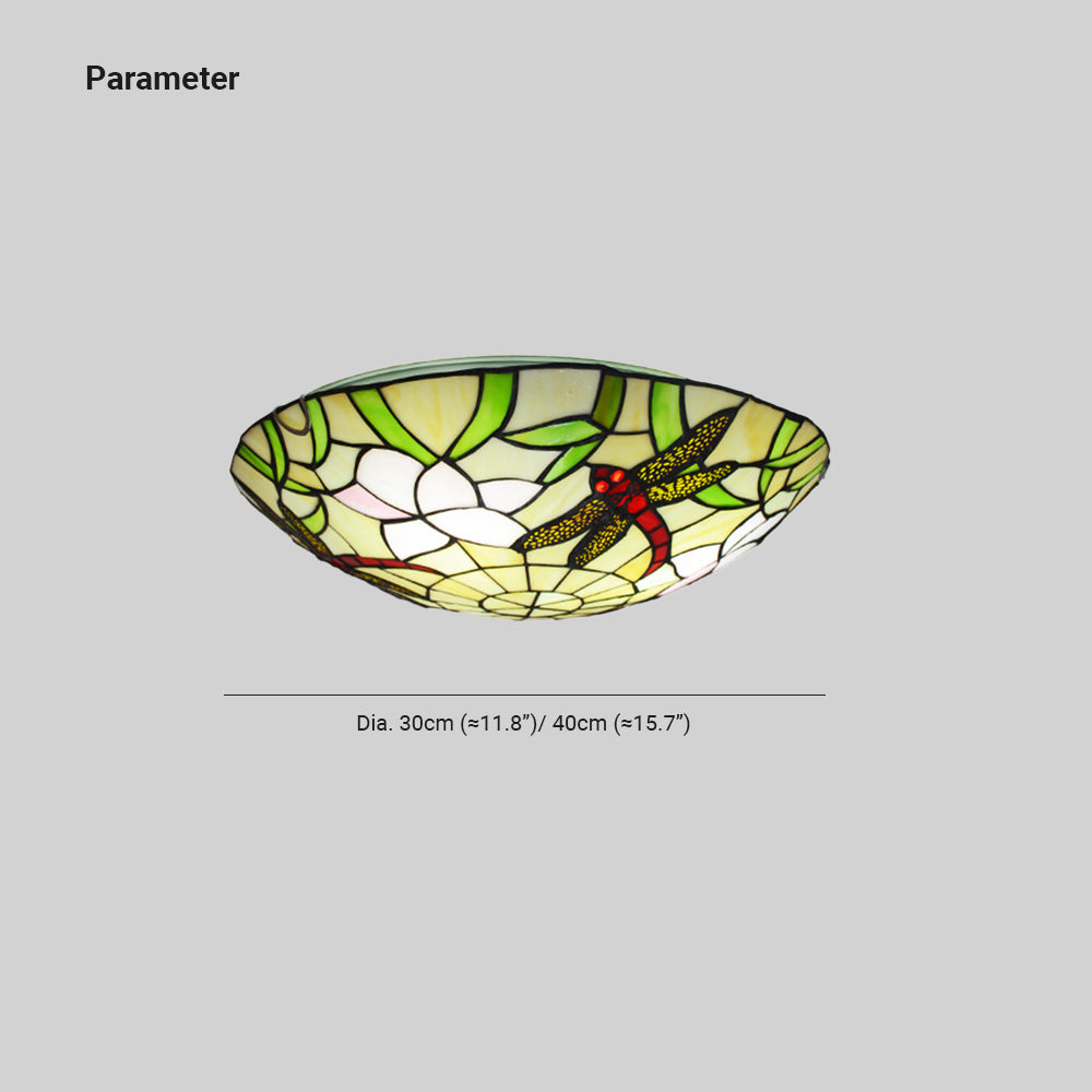 Tiffany Vintage LED Plafonnier Verre Chambre À Coucher